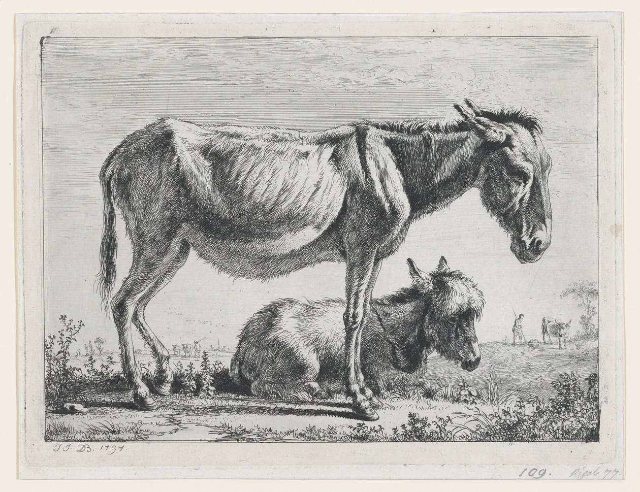 珍妮和它的马驹，1797年。 作者 让·雅克·德·布瓦西