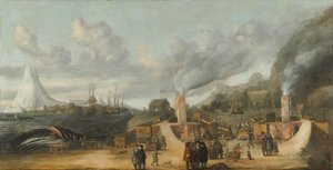 塞梅伦堡村附近的鲸油精炼厂，1639年