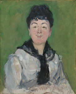 带着黑皮草的女人的肖像，约1878年。 作者 爱德华·马奈