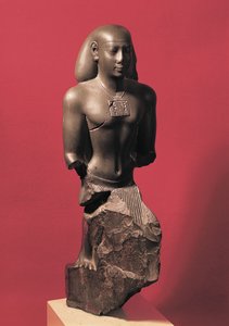 Iahmes Saneith的雕像，高级公务员，Saite时期，公元前570  -  526年（片岩）