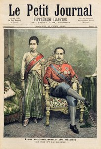 暹罗国王和王后，来自&39;Le Petit Journal&39;的插图，1893年6月10日