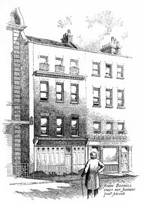 詹姆斯·博斯威尔（James Boswell）首次与约翰逊博士（Johnson）遇见的地点，伦敦，1912年