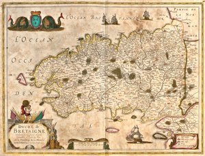 布列塔尼公爵（法国）地图（蚀刻版）