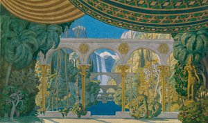 切尔诺莫花园。 M. Glinka的歌剧Ruslan和Ludmila的舞台设计，1913年