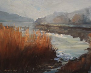 Batson Creek Salcombe，秋天。布面油画，2016年