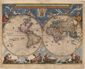 世界双半球地图 作者 琼·布劳