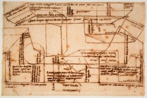 朱利叶斯二世陵墓大理石砖草图 作者 米开朗基罗（Michelangelo Buonarroti）