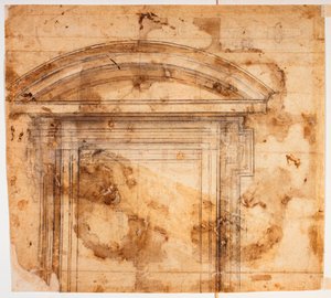 圣乔瓦尼-德伊-菲奥伦蒂尼的窗户草图 作者 米开朗基罗（Michelangelo Buonarroti）