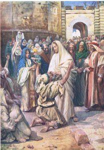 Blind Bartimaeus，来自Thomas Nelson出版的The Bible Picture Book，c.1950