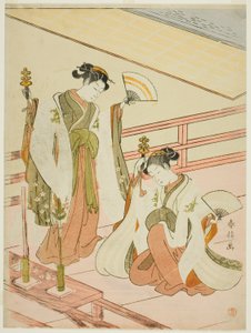 神社少女大松和大南之舞 作者 铃木春信
