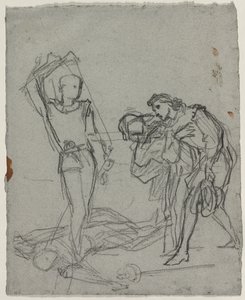 假面舞会表演后的决斗，c。 1857年。 作者 托马斯·库蒂（Thomas Couture）