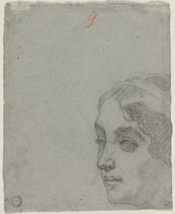 一位女士的负责人，c。 1857年。 作者 托马斯·库蒂（Thomas Couture）