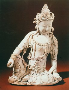 清朝十三至十四世纪初，元朝的阿罗洛风筝瓦拉的清澈陈白釉图