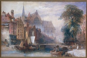 从北面看阿姆斯特丹的 Nieuwe Kerk 和 Nieuwezijds Voorburgwal 作者 威廉·卡洛