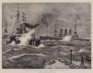 海军演习，HMS Benbow在重海 作者 威廉·莫德