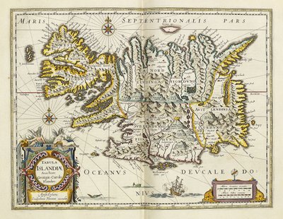 冰岛地图，出自“ Atlas Maior Sive Cosmographia Blaviana”，1662年 作者 琼·布劳