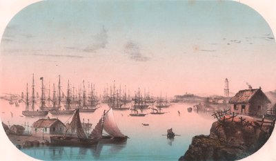 芬兰巴罗松德的波罗的海舰队，彩色石版画，29x20 厘米，来自Episodes de la guerre d