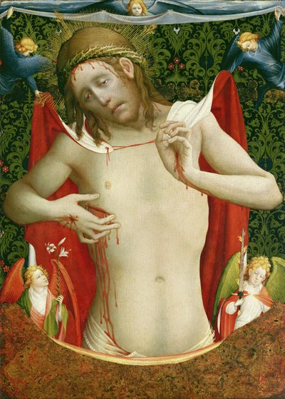 Ecce Homo，c.1435（面板上的蛋彩画和油） 作者 法兰克大师