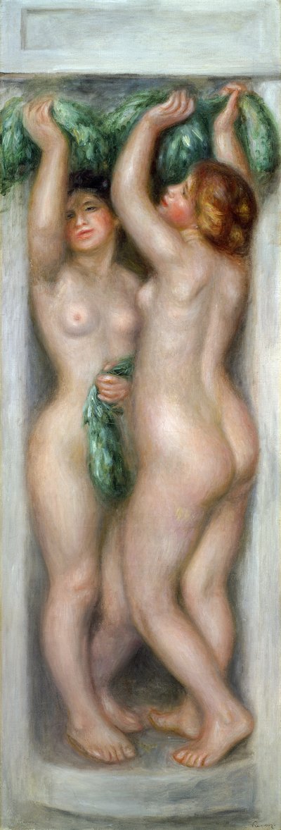 女像柱，c.1910（面板上的油） 作者 皮埃尔·奥古斯特·雷诺阿