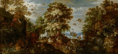 奥菲斯以音乐吸引动物，1627年 作者 罗兰特·雅各布斯（Roelandt Jacobsz）。储蓄