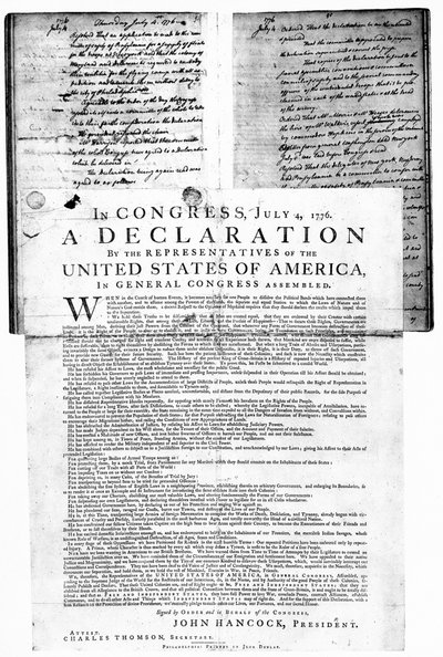 1776年7月4日美国独立宣言 作者 不明